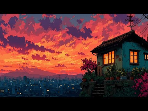 Видео: Вечернее сияние и уютная атмосфера дома для релаксации | Расслабляющие Lofi биты и звуки для отдыха