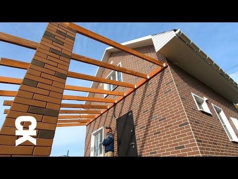 Видео: Парень сделал НЕДОРОГУЮ и ОЧЕНЬ КРАСИВУЮ ОТДЕЛКУ газобетона под кирпич за 16 дней