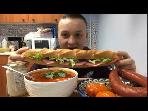 Видео: Вчерашний борщ всегда вкуснее МУКБАНГ mukbang