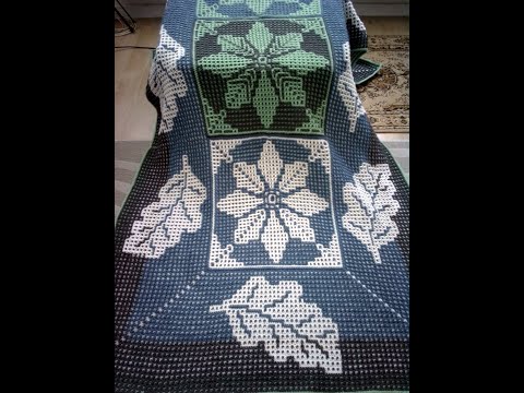 Видео: Цветочный квадрат крючком в технике вафельной мозаики. Crochet flower square.