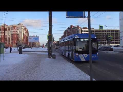 Видео: Троллейбус Санкт-Петербурга 8-142: ТролЗа-5265.08 б.1019 по №41 (27.02.18)