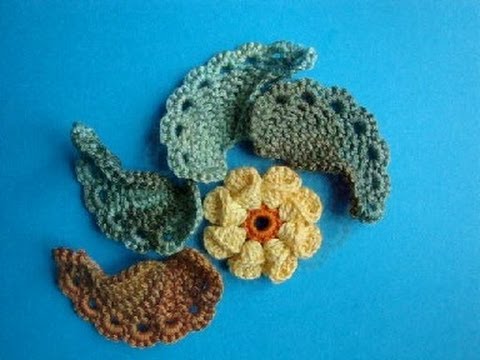 Видео: Как вязать листик крючком Урок 293 How to crochet leaf