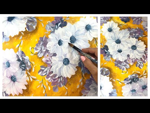 Видео: Как легко нарисовать ЦВЕТЫ акриловой краской