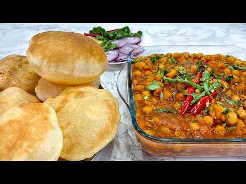 Видео: Воздушный шар Chole Bhature Рамадан Рецепт ифтара 😋 قورمه نخود با چپاتی گرم ونرم ( چولی پتوری )