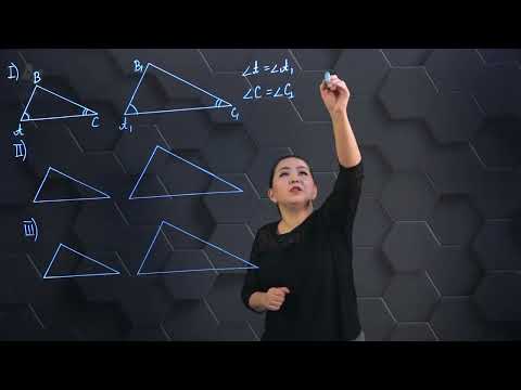 Видео: Үшбұрыштардың ұқсастық белгілері. 9 сынып.