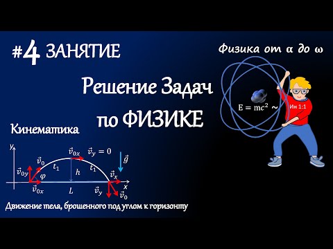 Видео: #4 Занятие.  Движение тела, брошенного под углом к горизонту. Решение задач по физике. Кинематика.