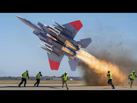 Видео: Красивая женщина-истребитель США F-15 взлетает на безумной скорости и что происходит!