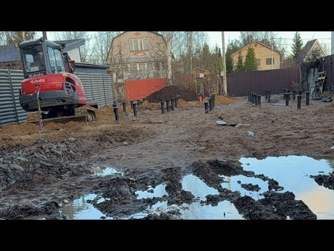 Видео: Экскаватор Kubota. Расчистка участка / Дренаж участка СПБ. в прямом эфире!