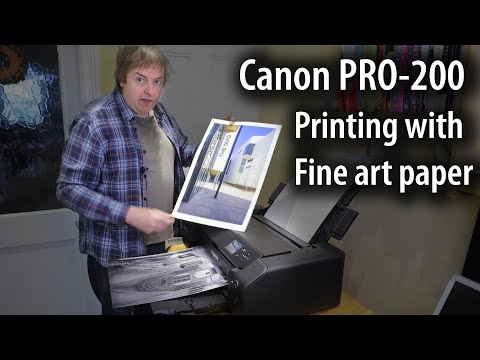 Видео: Печать на бумаге для художественных работ Canon Pixma PRO-200 — цветная и ч/б
