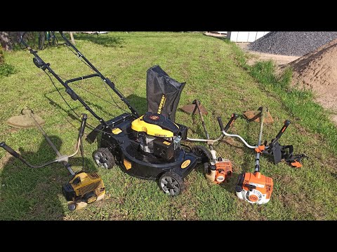 Видео: Сложный выбор, газонокосилка Champion LM5645 или триммер Stihl FS250. Цена, скорость работы, мощь.