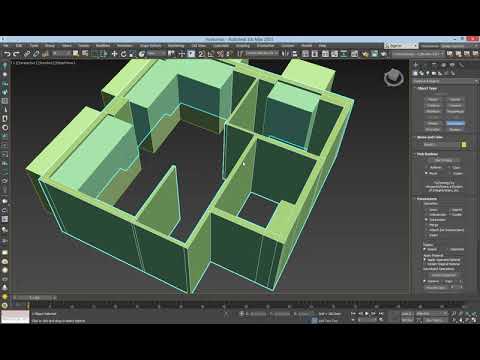 Видео: Создание проемов  для окон и дверей в 3ds max, а также как вставить окно и дверь.