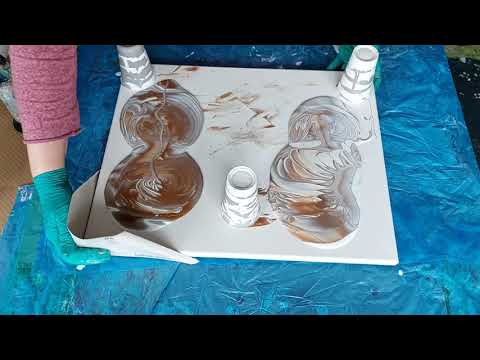 Видео: #82 Акриловая заливка от А до Я  Два цвета= две техники