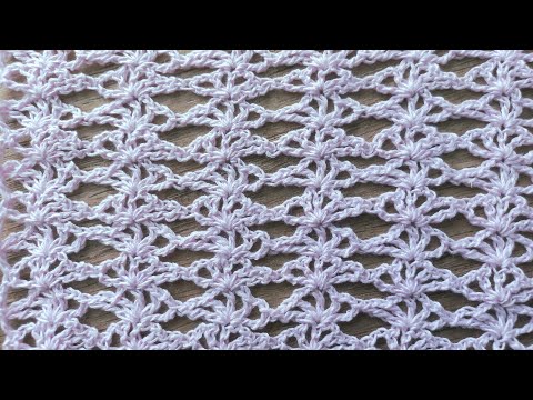 Видео: Ажурный узор крючком для туник и палантинов. Crochet pattern
