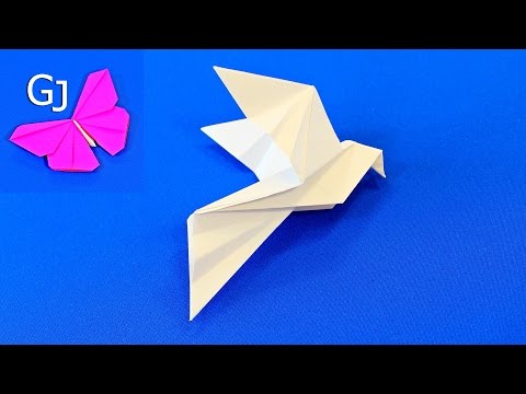 Видео: Оригами Голубь мира из бумаги / Оригами птица