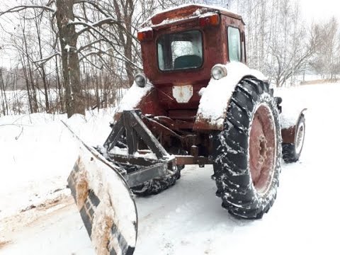 Видео: Про ферму и деревню  Грейдерный отвал для чистки снега на Трактор Митю ( Т40АМ )