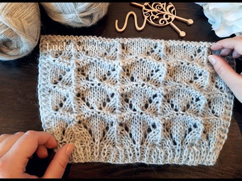 Видео: Ажурный узор спицами "Карусель".