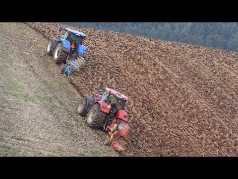 Видео: Экстремальная вспашка на холме 2020 New Holland T7.290 и Case Puma 210