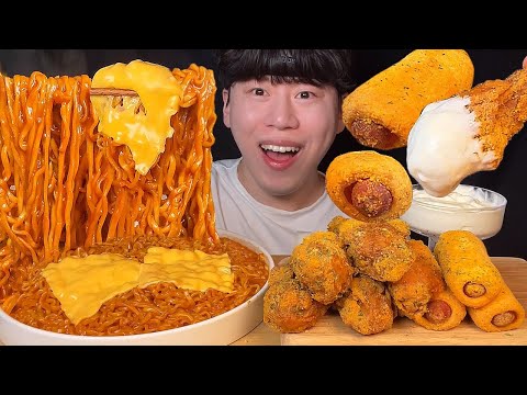 Видео: SUB) Корейский кватро сыр булдак рамен и курица bburinkle мукбанг asmr