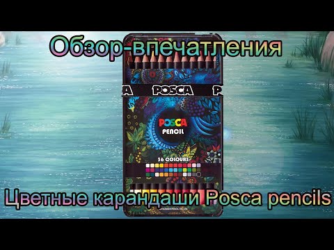 Видео: Цветные карандаши Posca pencil 36 цветов Mitsubishi Uni/ мои впечатления Обзор-мнение