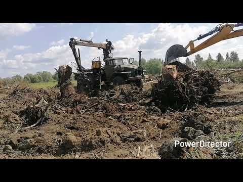Видео: Корчуем пеньки на ЕК-8+органы управления