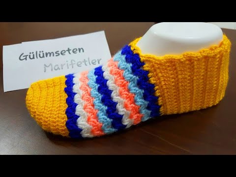 Видео: вязание тапочки спицами