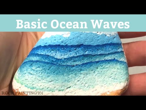 Видео: Как нарисовать волны на расписанном камне с помощью маркеров-красок