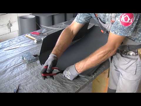 Видео: Разуклонка за трубой.Изготовление и установка верхнего примыкания.