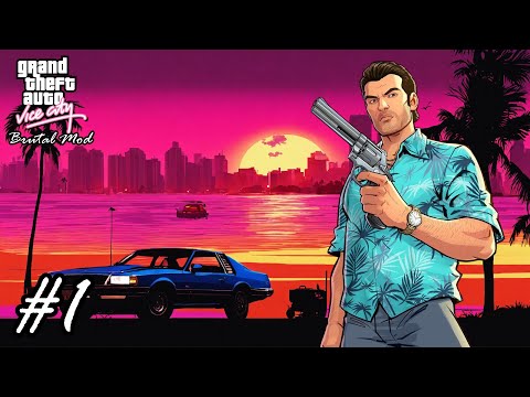 Видео: Grand Theft Auto: Vice City Brutal Mod Beta - Русский Tightened Vice или Hardlined #1