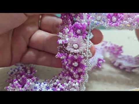 Видео: ожерелье из бисера с в сиреневом цвете по МК @Natali Amapola #бисер #beads #бисероплетение #handmade