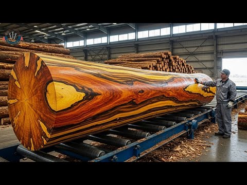 Видео: Massive Sawmill ASMR – Распиловка гигантского бревна секвойи с помощью Stihl 880