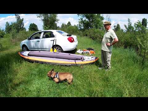 Видео: Умный компрессор для накачивания лодки. Тест на производительность от встроенной батареи.