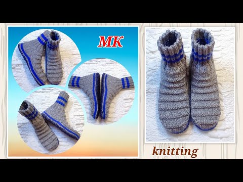 Видео: 👞Прості чоловічі шкарпетки 42-44р.➡️ МК на двох спицях 👍 Men's socks two needle knitting pattern 🤗