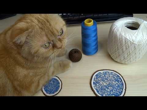 Видео: Образцы тунисской сеточки. Ниточки для оверлока