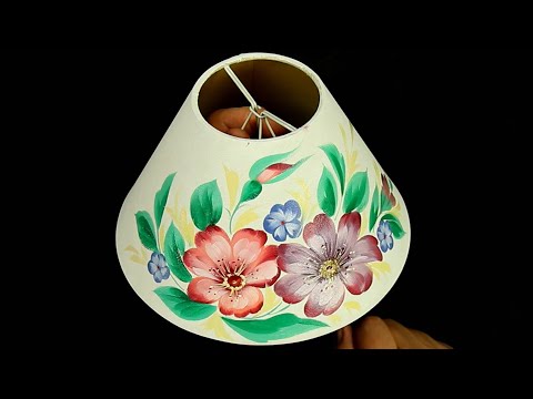 Видео: Роспись абажура маслом. Художник Лариса Гончарова
