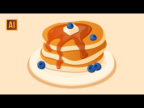 Видео: РИСУЕМ БЛИНЧИКИ С ЧЕРНИКОЙ | УРОК В ADOBE ILLUSTRATOR