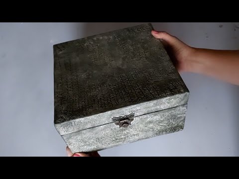 Видео: Декор обувной коробки//эффект кожи//beautiful recycling idea