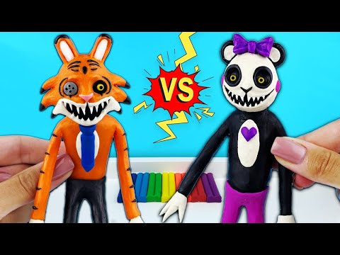 Видео: Леплю Тигра и Панду из Хоррор игры Mr Hopps Playhouse 2 | Лепим фигурки из пластилина с Лепка ОК