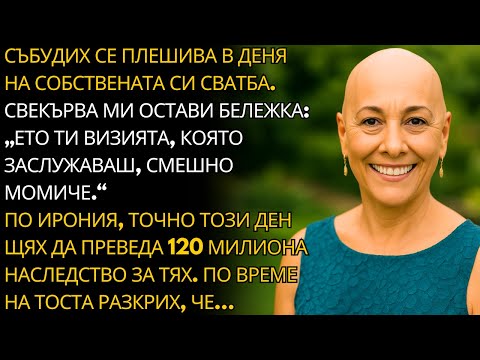 Видео: На сватбата си се събудих плешива. Свекърва ми остави бележка: Така влизаш в олтара,както заслужаваш