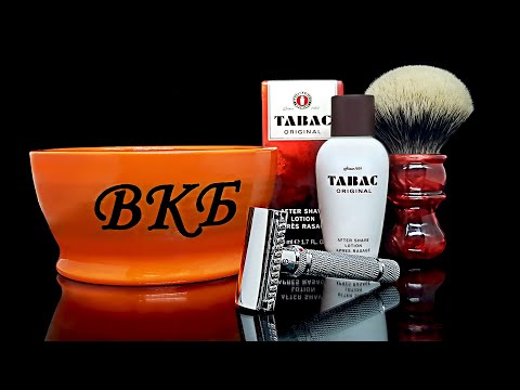 Видео: Бритьё! YAQI ADJUSTABLE RAZOR, OUMOBRUSH 26 мм, Чаша-"Апельсин", Tabac Original, Gillette Platinum