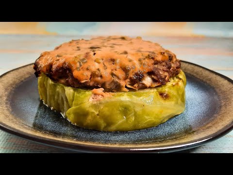 Видео: На вкус-бургер. Стейк из молодой капусты с фаршем. Простой и быстрый рецепт на каждый день