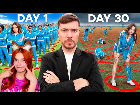 Видео: 100 Человек, 100 Кругов, 1 Победитель Получит $500,000 Мистер Бист MrBeast Реакция