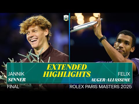 Видео: Расширенные обзоры финала Sinner против Auger-Aliassime | Rolex Paris Masters
