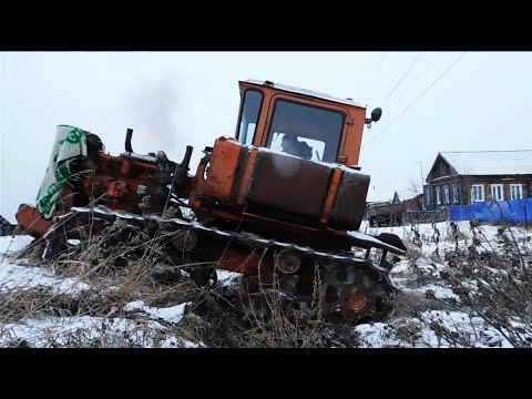 Видео: ДТ-75, пробный пробег за 25 лет ПРОСТОЯ! Запуск ДИЗЕЛЯ ЗИМОЙ!