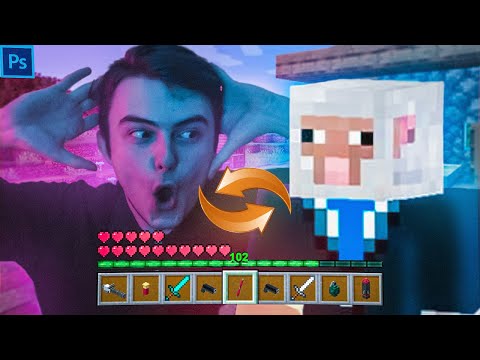 Видео: Переместился в МАЙНКРАФТ! Обработка в стиле Майнкрафт в реальной жизни #изиФотошоп