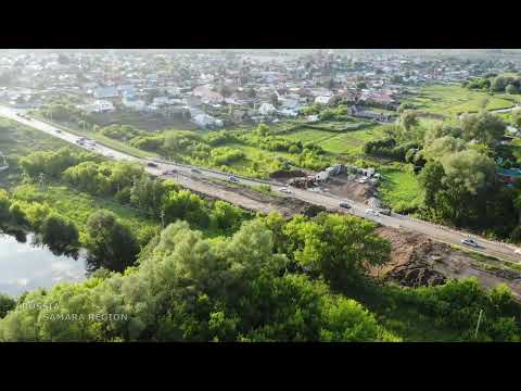 Видео: Реконструкция моста через реку Курумоч / Самарская область / Russia