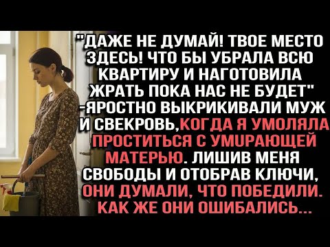 Видео: ＂Даже не думай!Что бы убрала всю квартиру и наготовила жрать＂ —яростно выкрикивали муж и свекровь