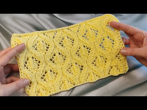 Видео: Супер простой и шикарный узор спицами! Красивый узор спицами для кардиганов, свитеров, палантинов.