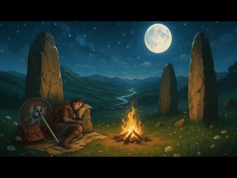 Видео: Костёр под лунным светом | Расслабляющая средневековая фэнтези-музыка для сна и умиротворения