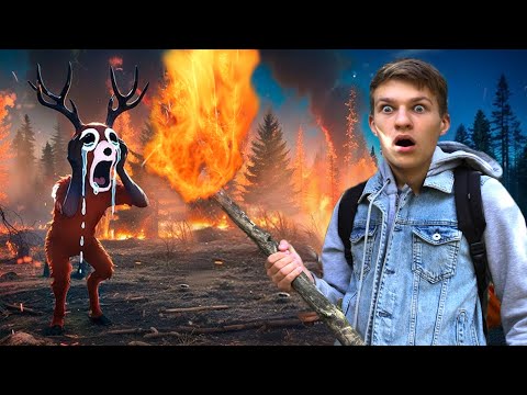 Видео: СОЖГЛИ ЛЕС с Оленем МОНСТРОМ Deer Monster - 99 ночей в лесу Роблокс 6 серия