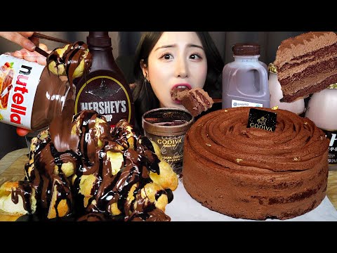 Видео: 🍫 Шоколадный торт Годива АSMR МукбангㅣДесерт Нутелла Херши МороженоеㅣDessert Chocolate Cake